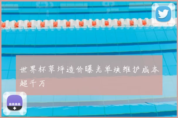 世界杯草坪造价曝光单块维护成本超千万